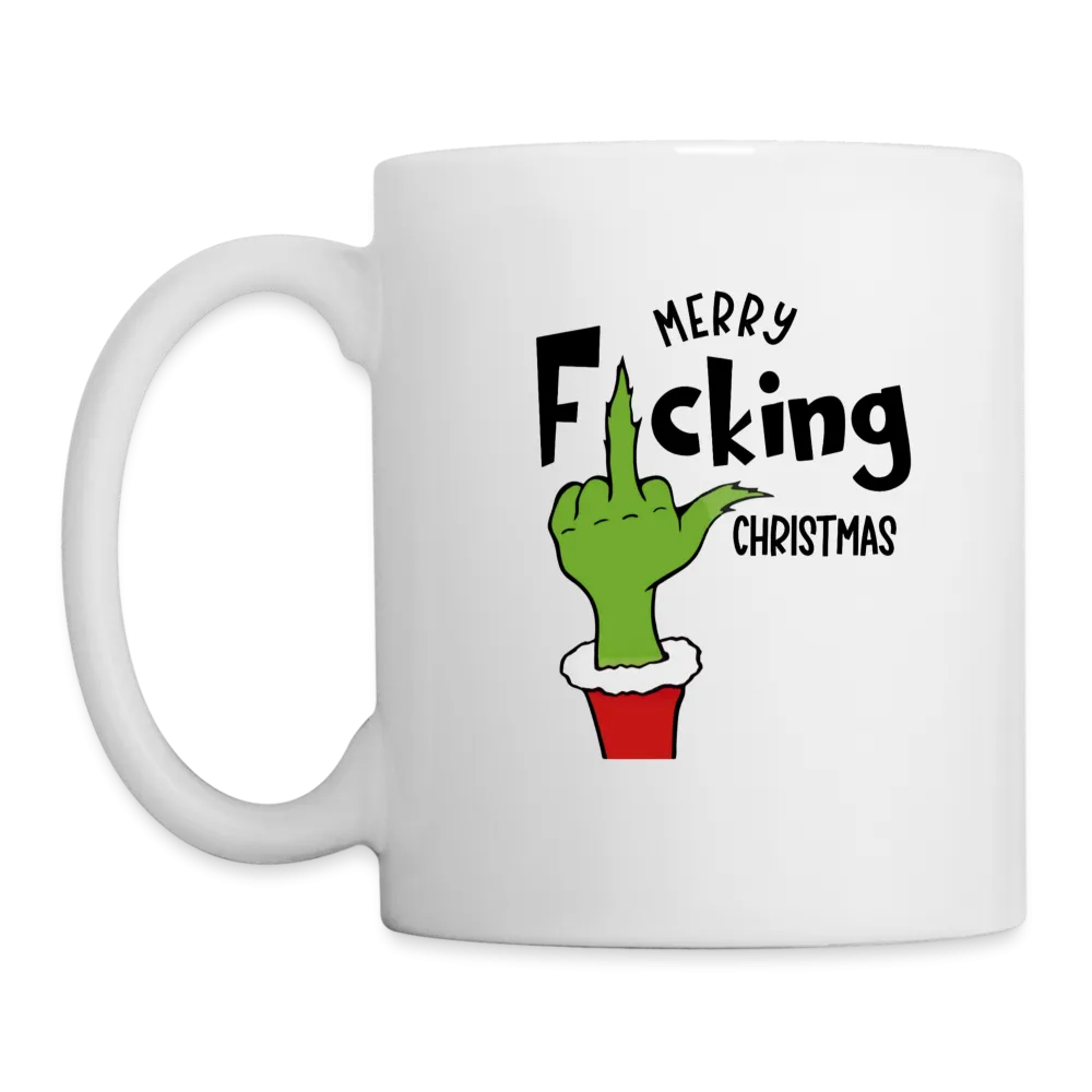 Merry F*cking Christmas Grumpy Middle Finger Coffee Mug