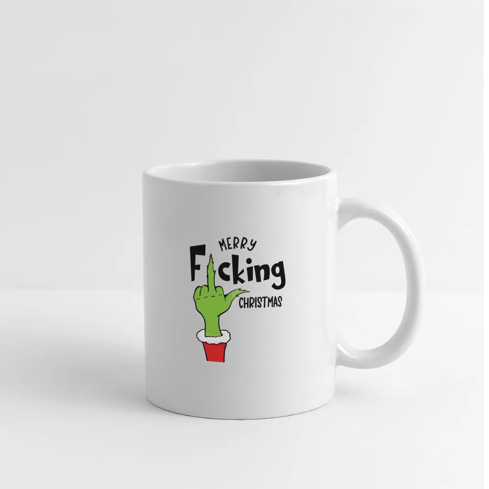 Merry F*cking Christmas Grumpy Middle Finger Coffee Mug