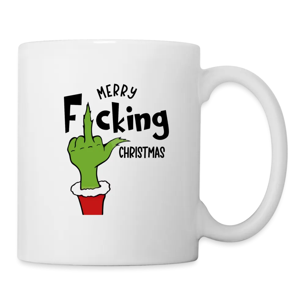 Merry F*cking Christmas Grumpy Middle Finger Coffee Mug