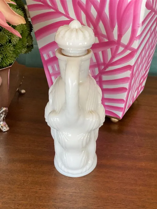 Milk Glass Lady Perfume Bottle, Avon, Vintage