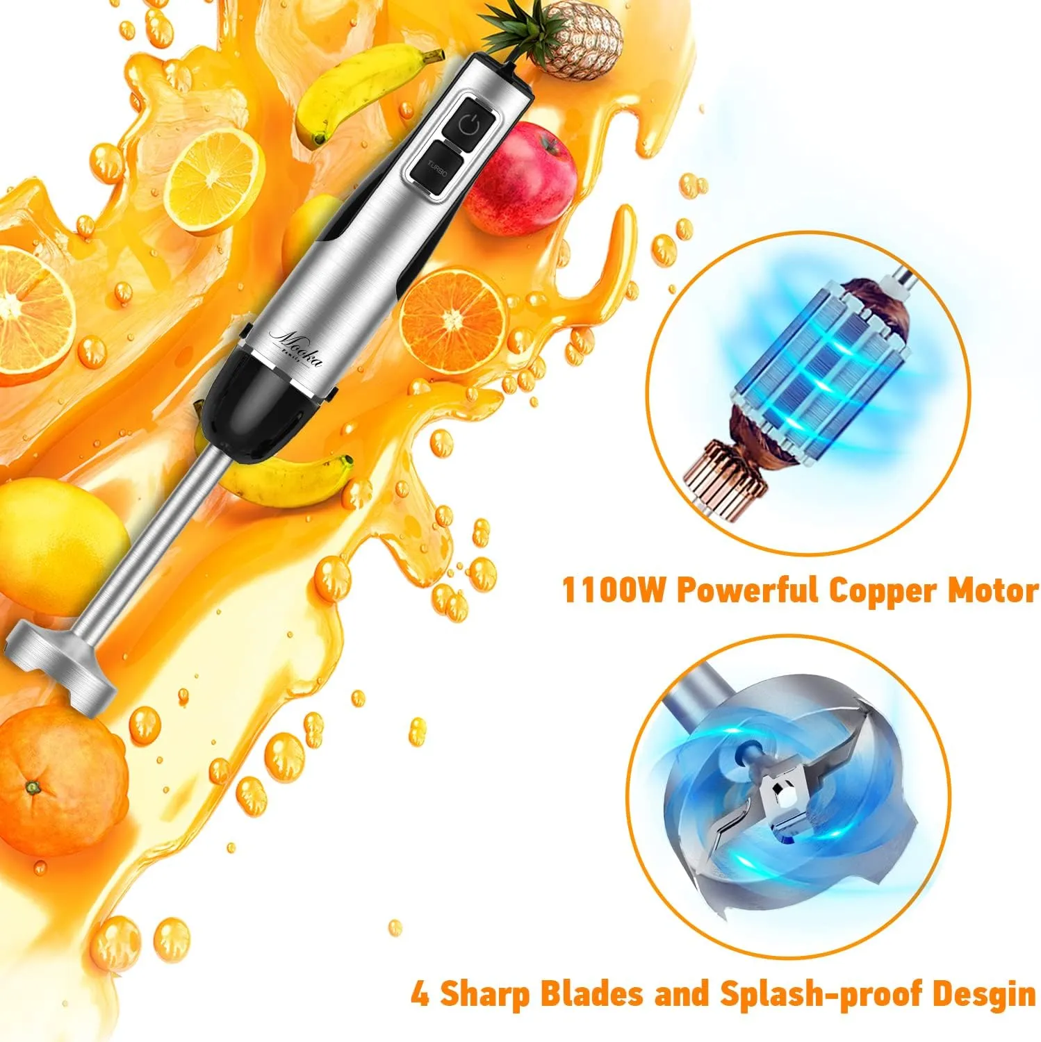 MOOKA 1100W 5-in-1 BM-HB102 Multi-Purpose Hand Blender