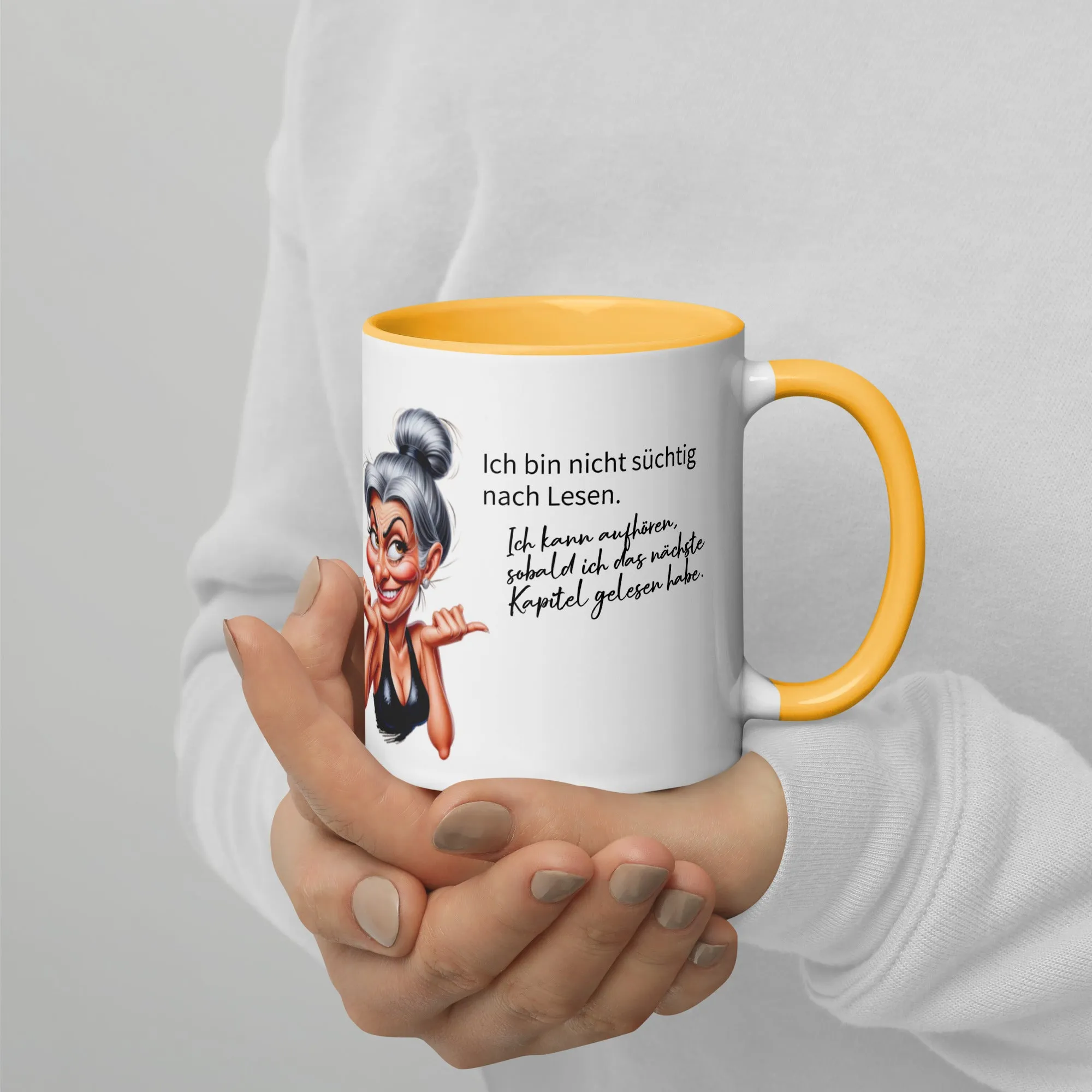 Mug with Color Inside: Ich bin nicht süchtig nach Lesen