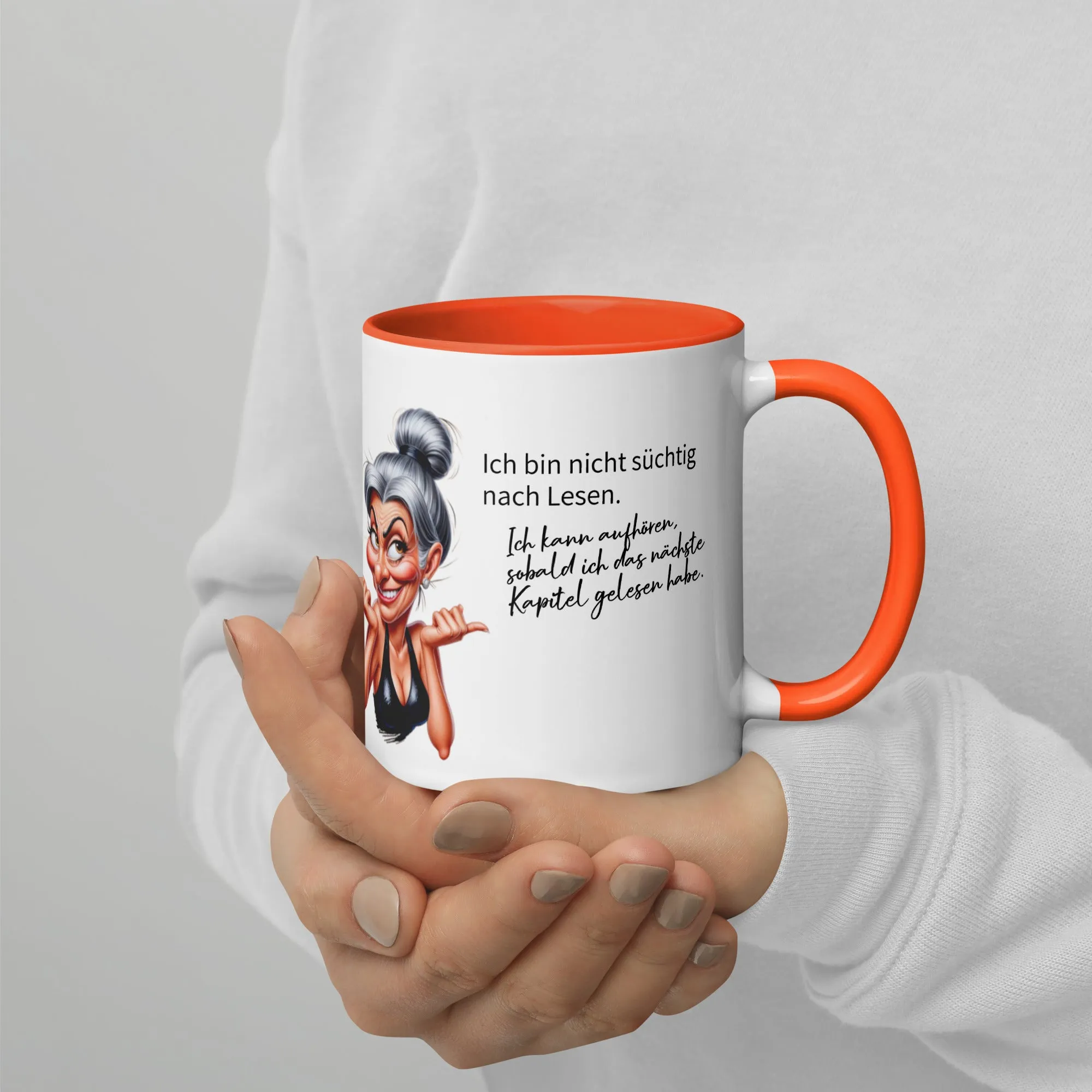 Mug with Color Inside: Ich bin nicht süchtig nach Lesen