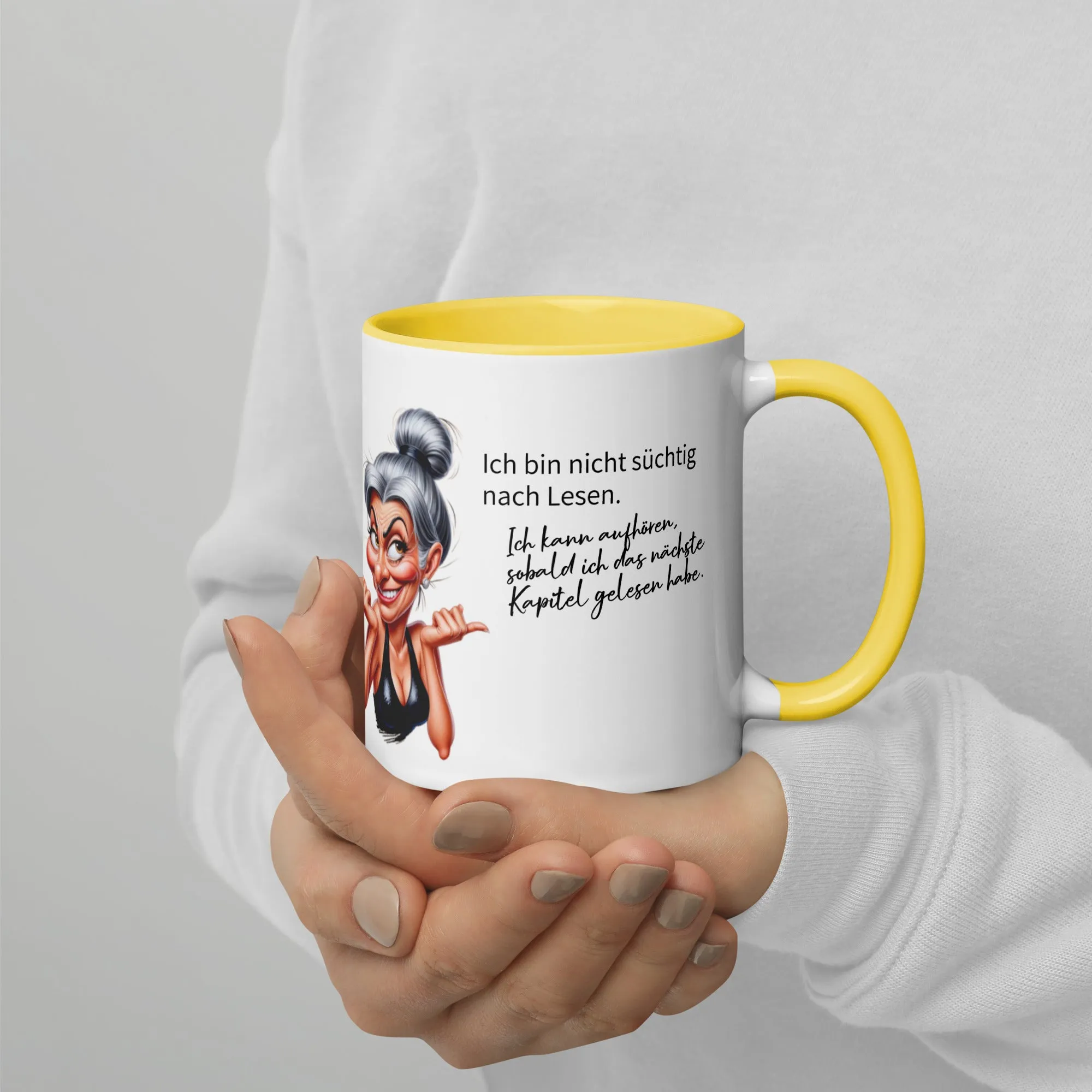 Mug with Color Inside: Ich bin nicht süchtig nach Lesen