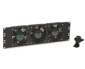 Network 3U Rack-Mount Triple Fan Panel, 115 CFM Fans