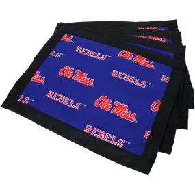 Ole Miss Rebels Placemat Set, Set of 4 Cotton and Reusable Placemats