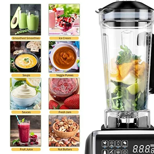 OMMO Blender, Professional Countertop Blender Smoothie Maker with Built-in Timer, High Power Blender 68oz Cups for Smoothies, Blend, Chop, Grind