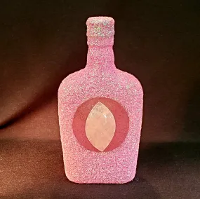 On Sale Decorative Decanter Bottle Sparkling Pink Upcycled Re-Purposed Recycled Glass