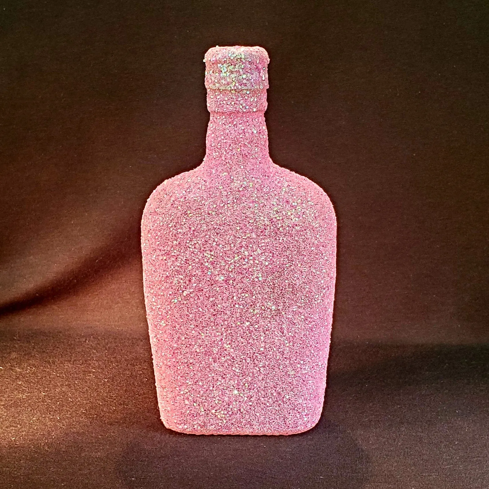 On Sale Decorative Decanter Bottle Sparkling Pink Upcycled Re-Purposed Recycled Glass