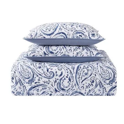 Open Box - 2pc Twin/Twin Extra Long Indienne Paisley Comforter Set Navy/White - Oceanfront Resort