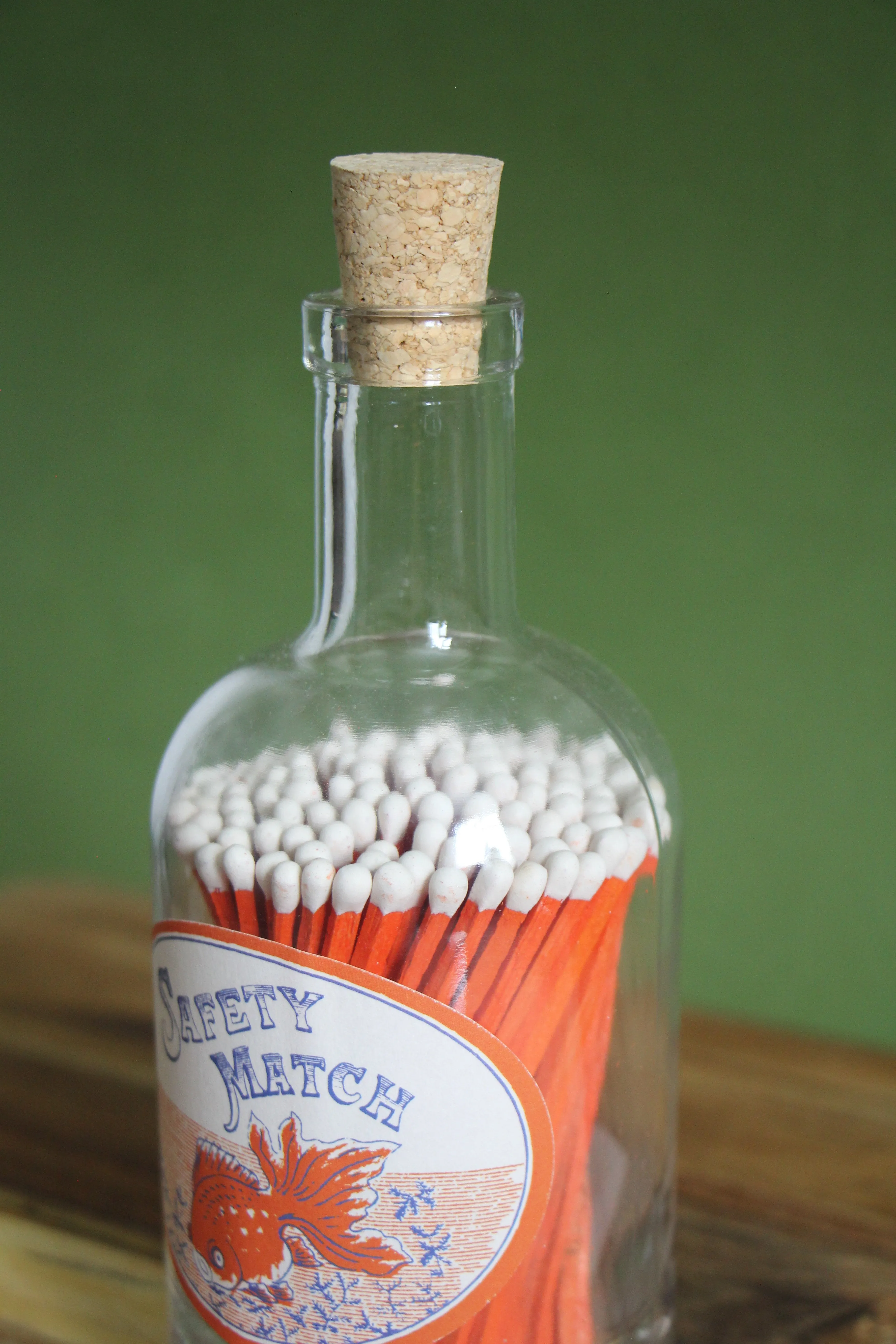 Orange Fish - Bottle of Extra-Long Safety Matches