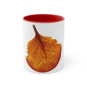 Orange Leaf Accent Coffee Mug, 11oz