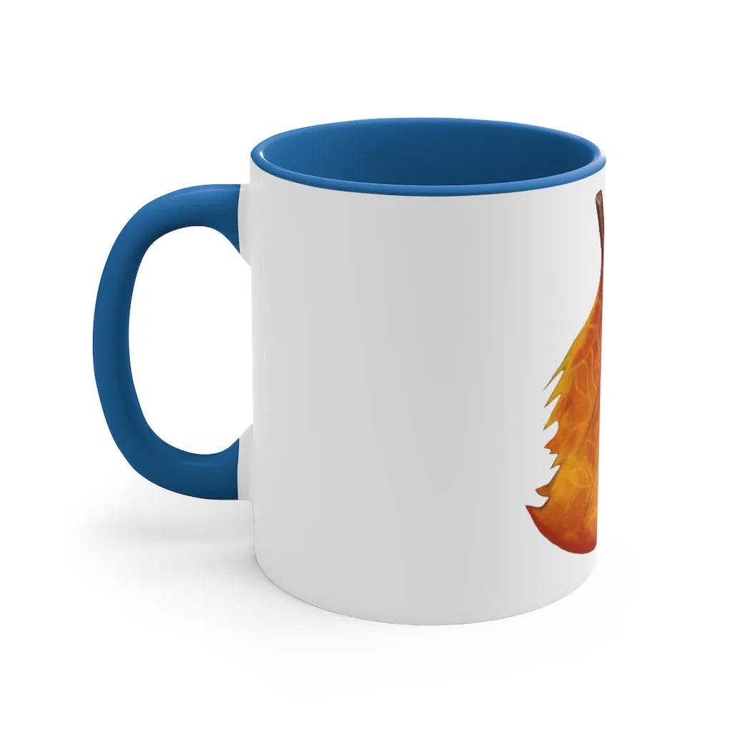 Orange Leaf Accent Coffee Mug, 11oz