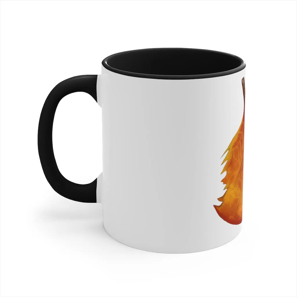 Orange Leaf Accent Coffee Mug, 11oz