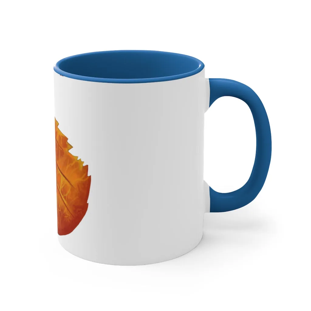 Orange Leaf Accent Coffee Mug, 11oz