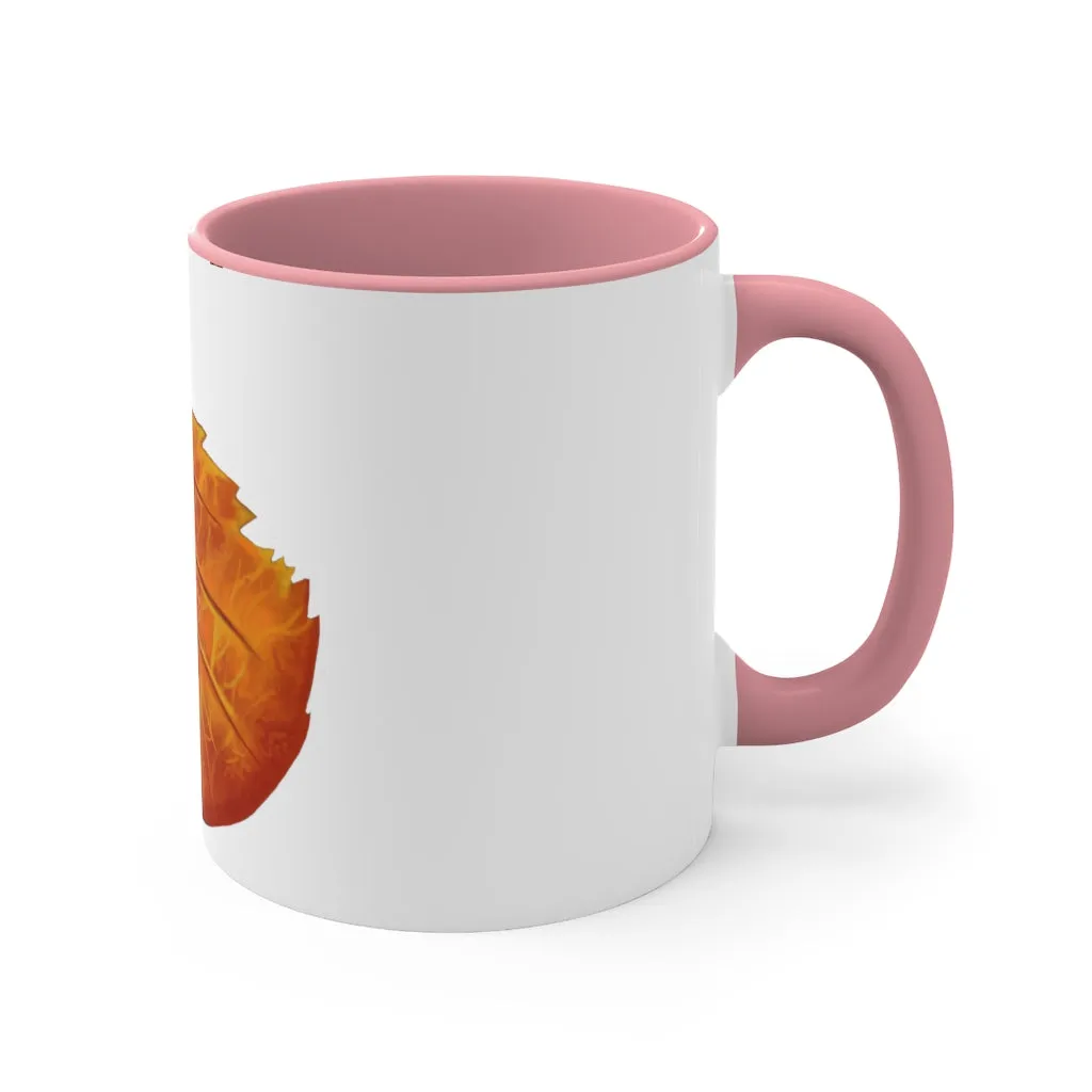 Orange Leaf Accent Coffee Mug, 11oz