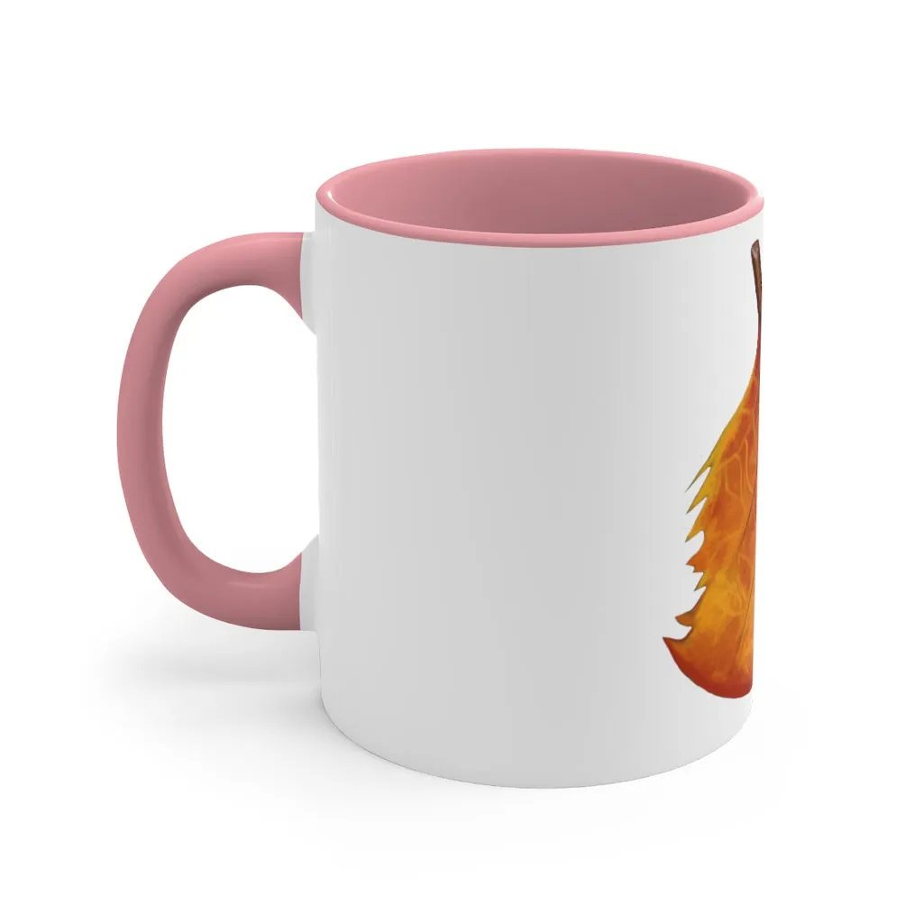 Orange Leaf Accent Coffee Mug, 11oz