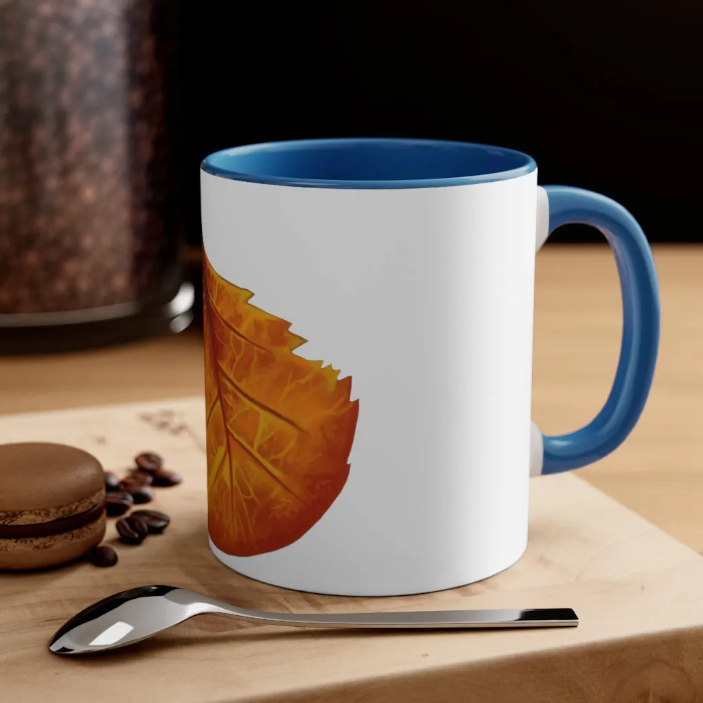 Orange Leaf Accent Coffee Mug, 11oz