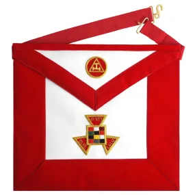 Past High Priest Royal Arch Chapter Apron - Red Velvet With Gold Embroidery