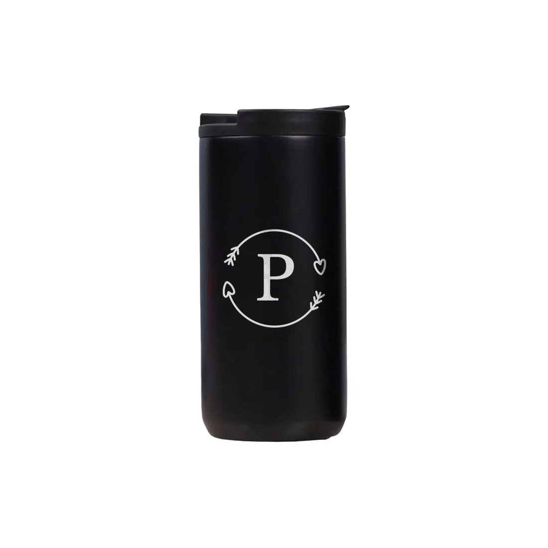 Personalized Travel Coffee Tumbler with Lid for Office Travelling Car Vacuum Flask (400 ML) - Monogram