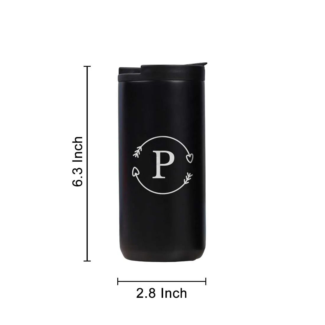 Personalized Travel Coffee Tumbler with Lid for Office Travelling Car Vacuum Flask (400 ML) - Monogram