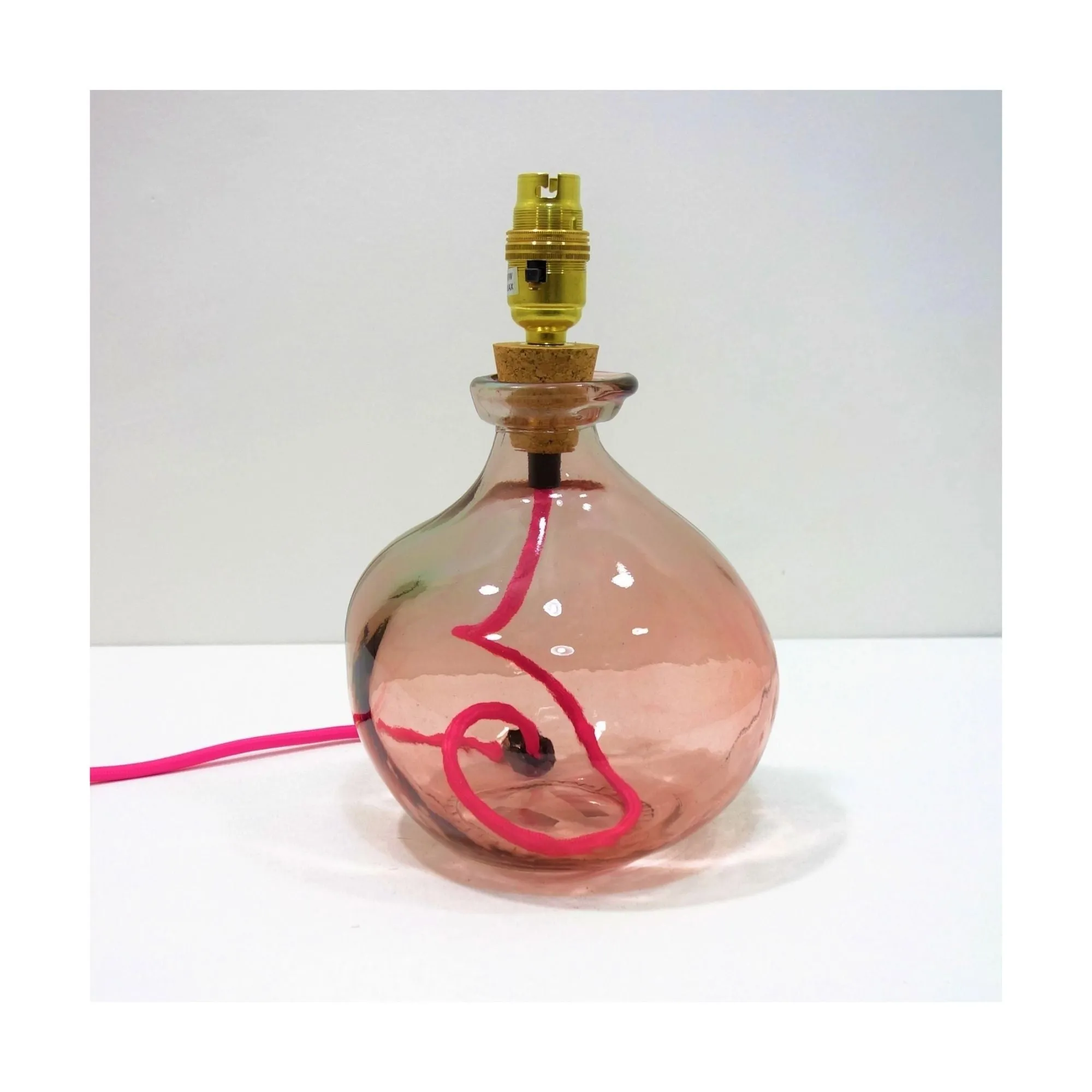 Pink Simplicity Small Recycled Glass Table Lamp