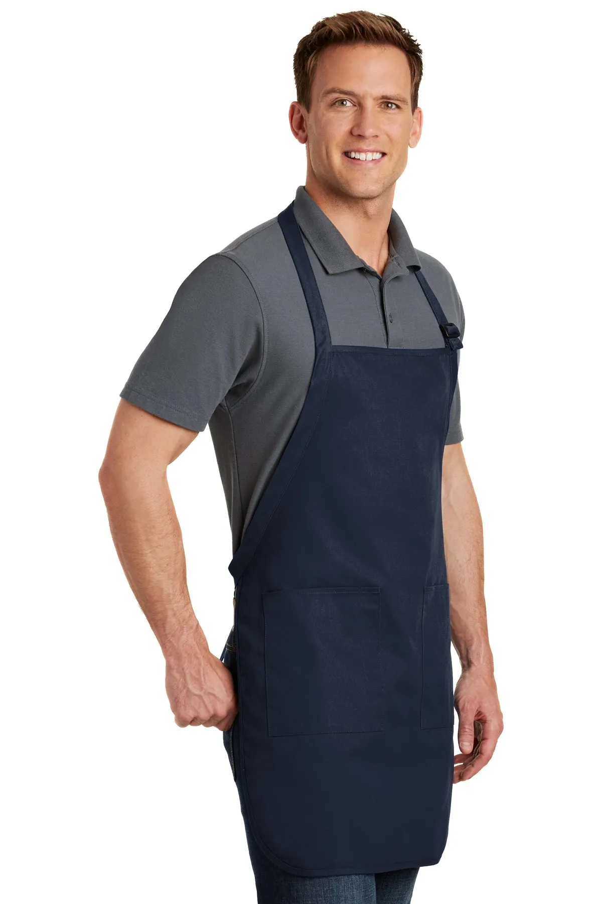 Port Authority Full-Length Custom Aprons with Pockets, Navy