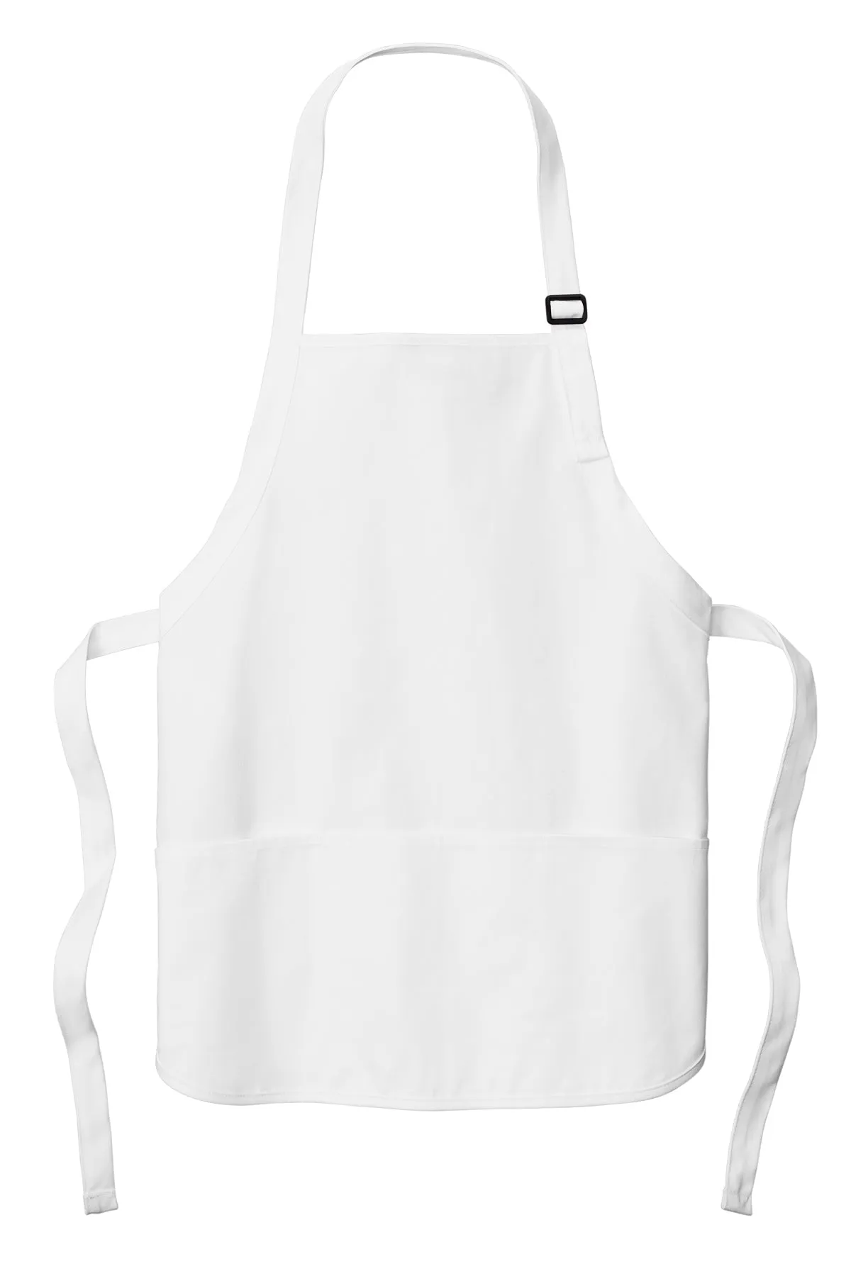 Port Authority Medium-Length Custom Aprons with Pouch Pockets, White