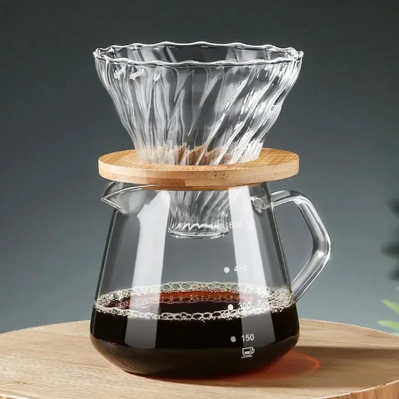 Pour Over Coffee Maker Set Glass Carafe Coffee with Glass Coffee Filter