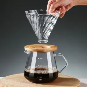 Pour Over Coffee Maker Set Glass Carafe Coffee with Glass Coffee Filter