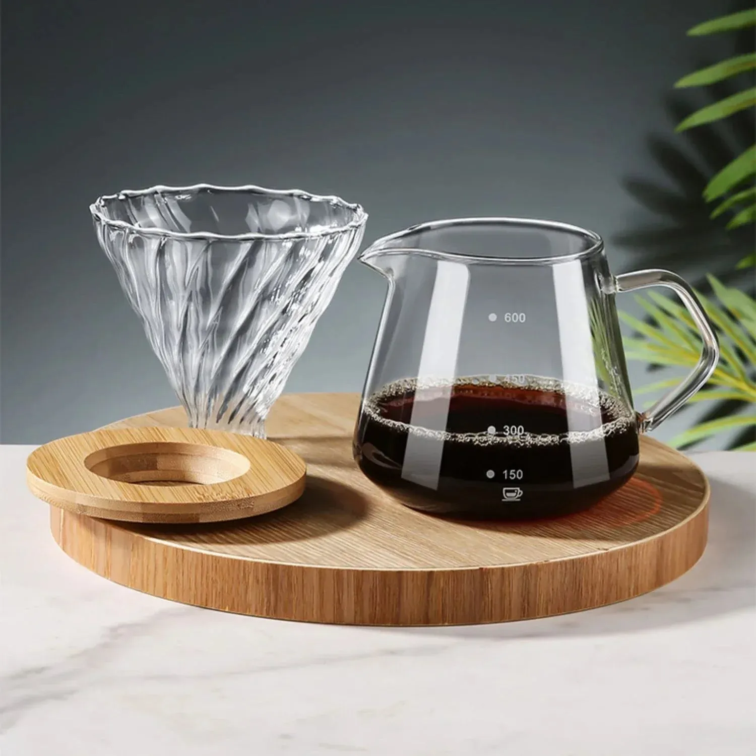 Pour Over Coffee Maker Set Glass Carafe Coffee with Glass Coffee Filter