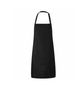 Premium Uniform 1150-BK 34" x 29" Black Designer Bib Apron with 2 Pockets