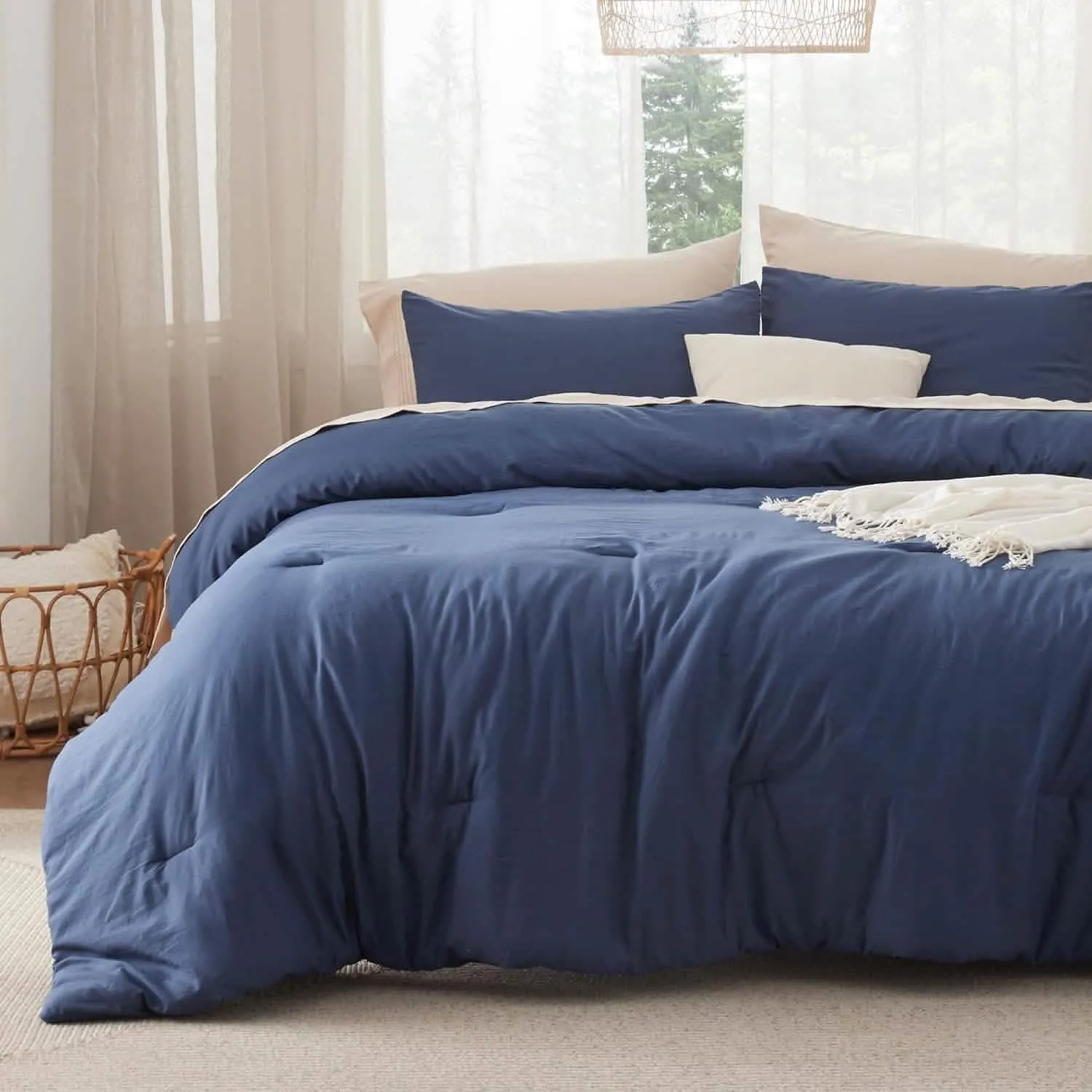 Prewashed Reversible Comforter Set