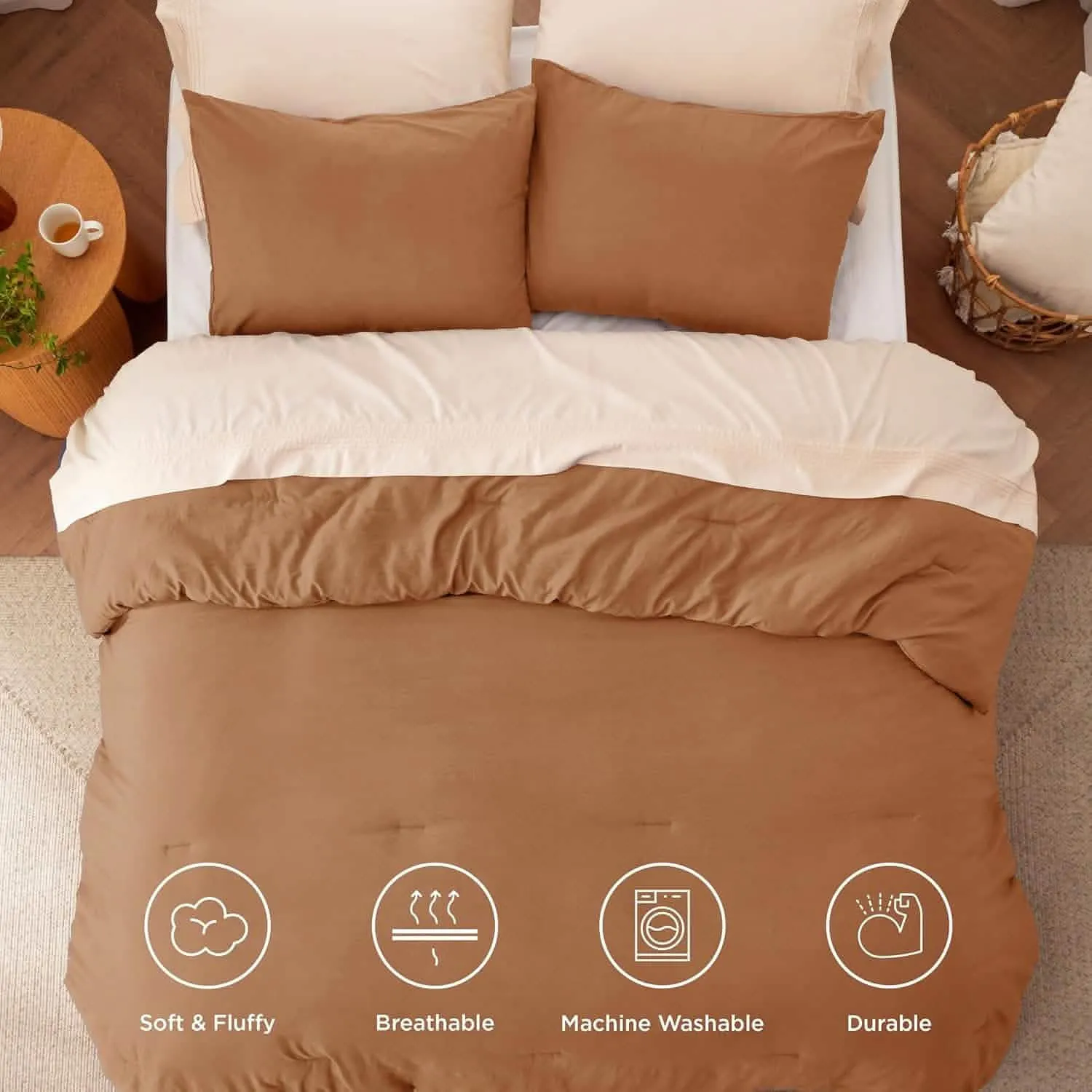 Prewashed Reversible Comforter Set