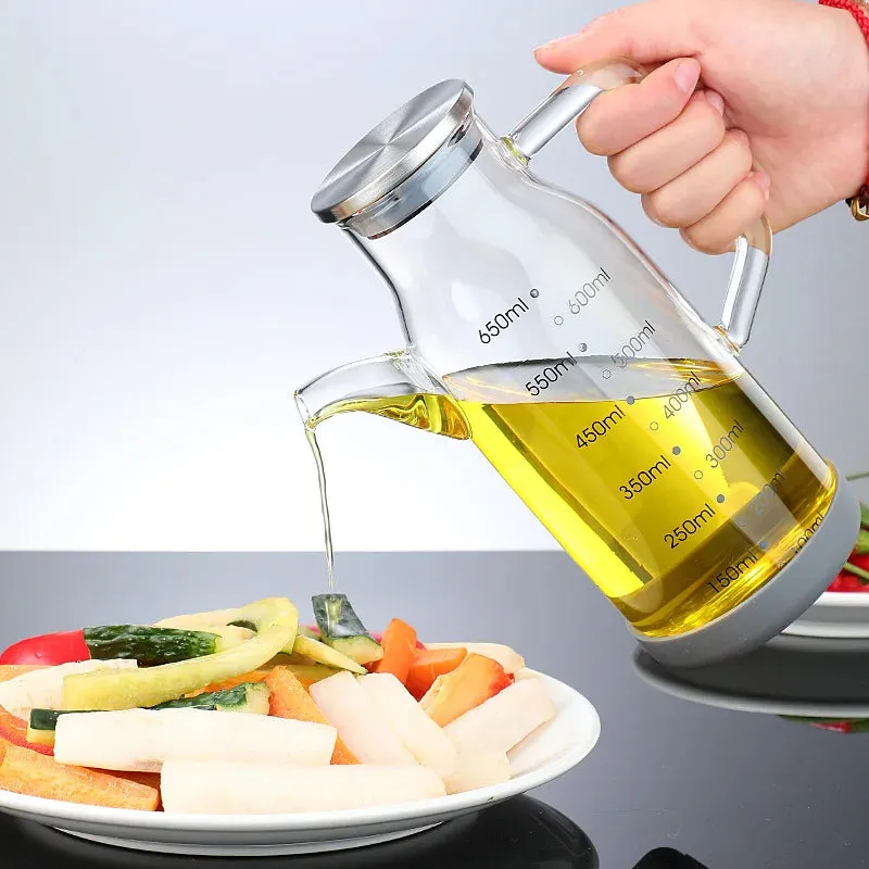 Pure Glass Measuring Scale Oil Dispenser  Bottle