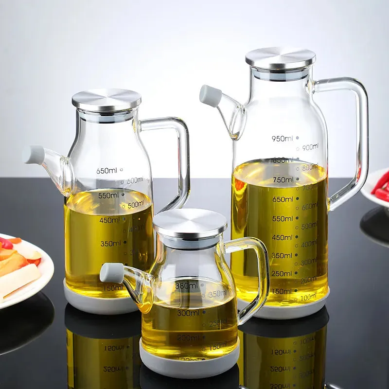 Pure Glass Measuring Scale Oil Dispenser  Bottle