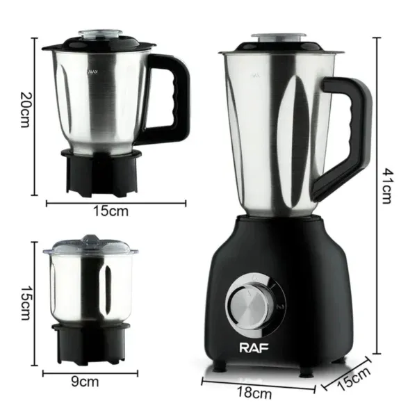 Raf Blender 3 In 1, 3Blades, 350Watts, Black