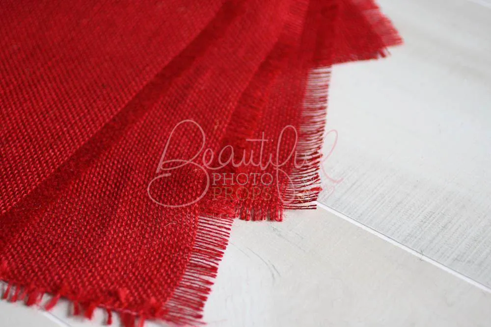 Red Burlap Blanket Photography Prop