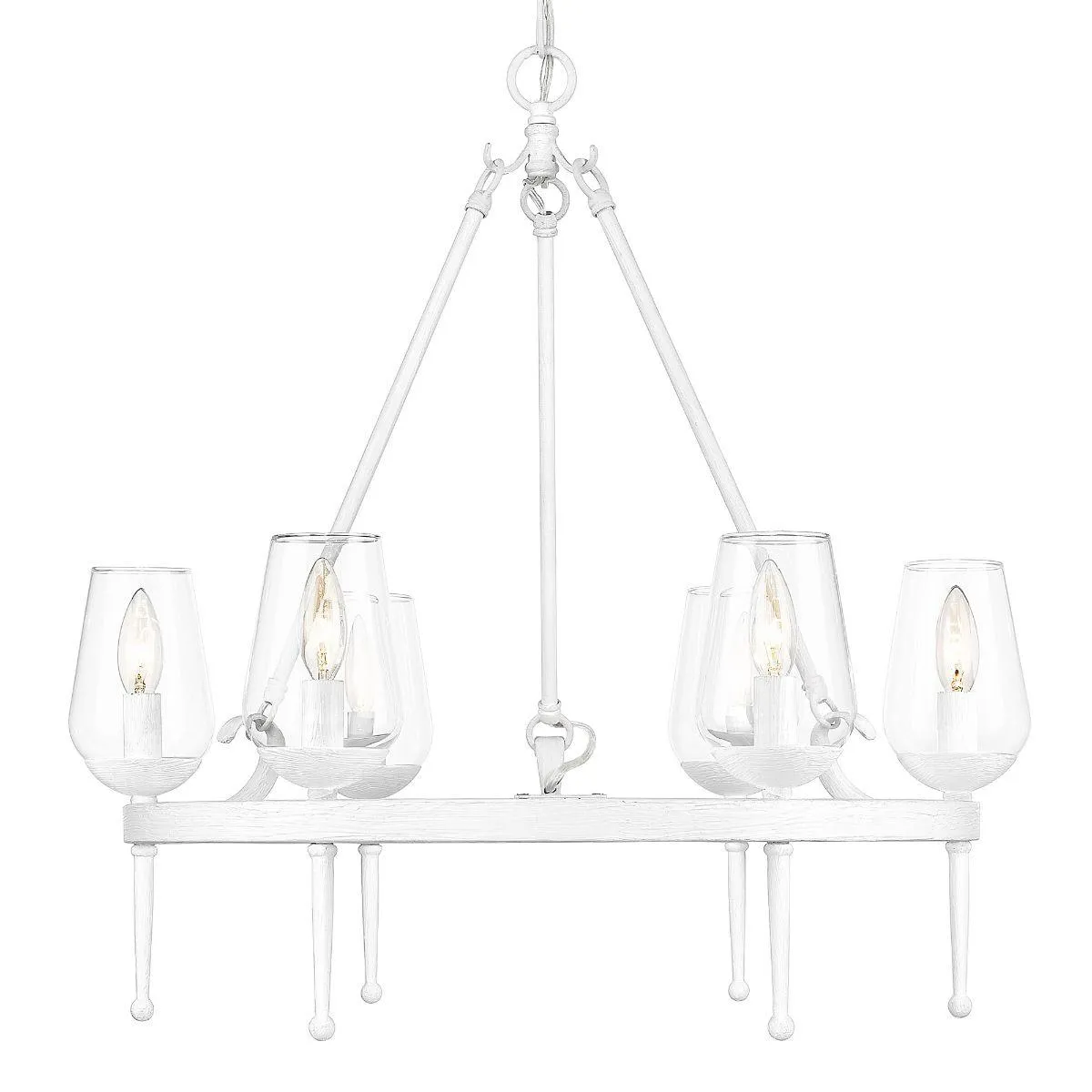 Regent 6 lights 26 in. Chandelier Textured White Finish