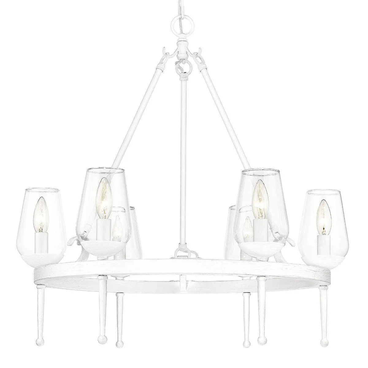 Regent 6 lights 26 in. Chandelier Textured White Finish