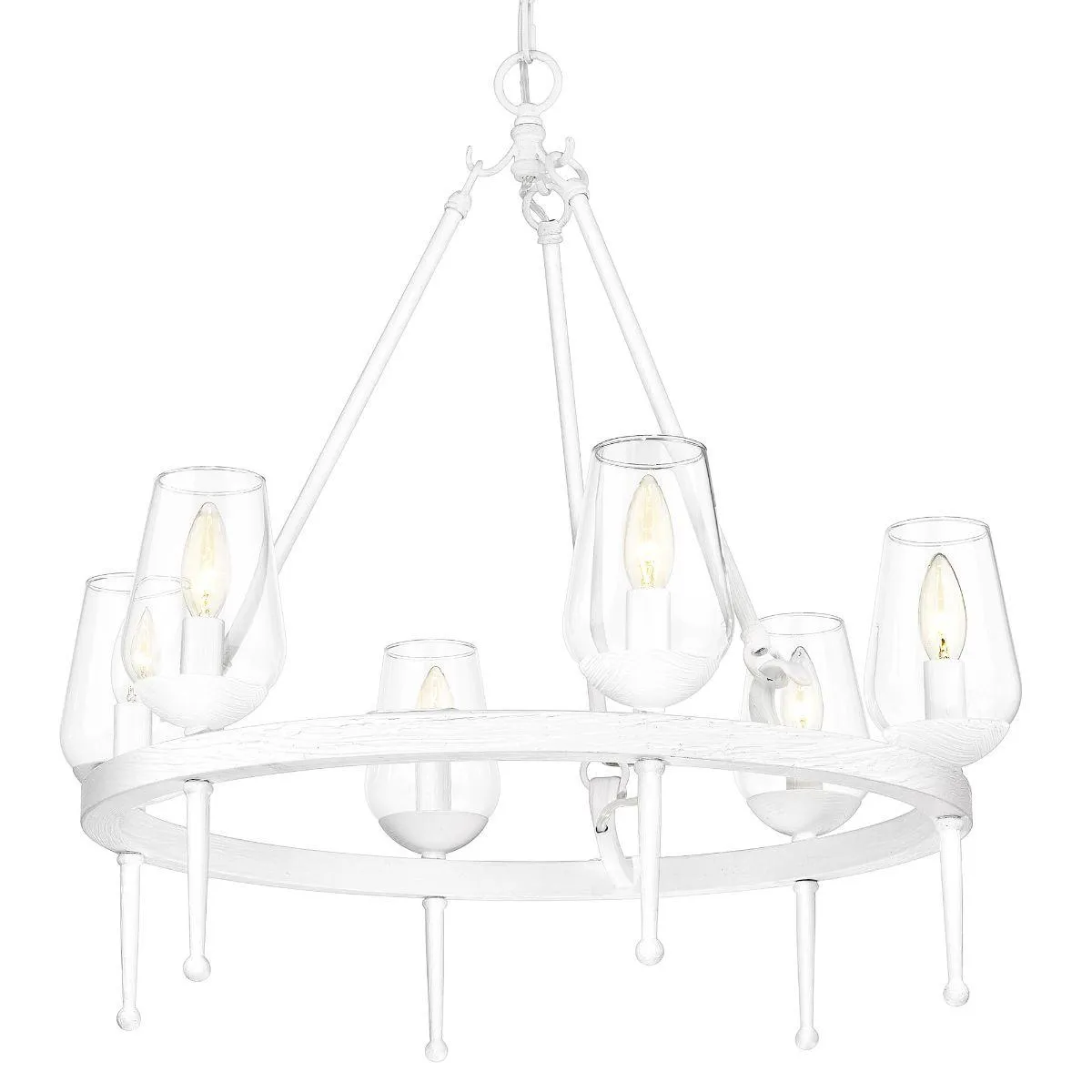 Regent 6 lights 26 in. Chandelier Textured White Finish