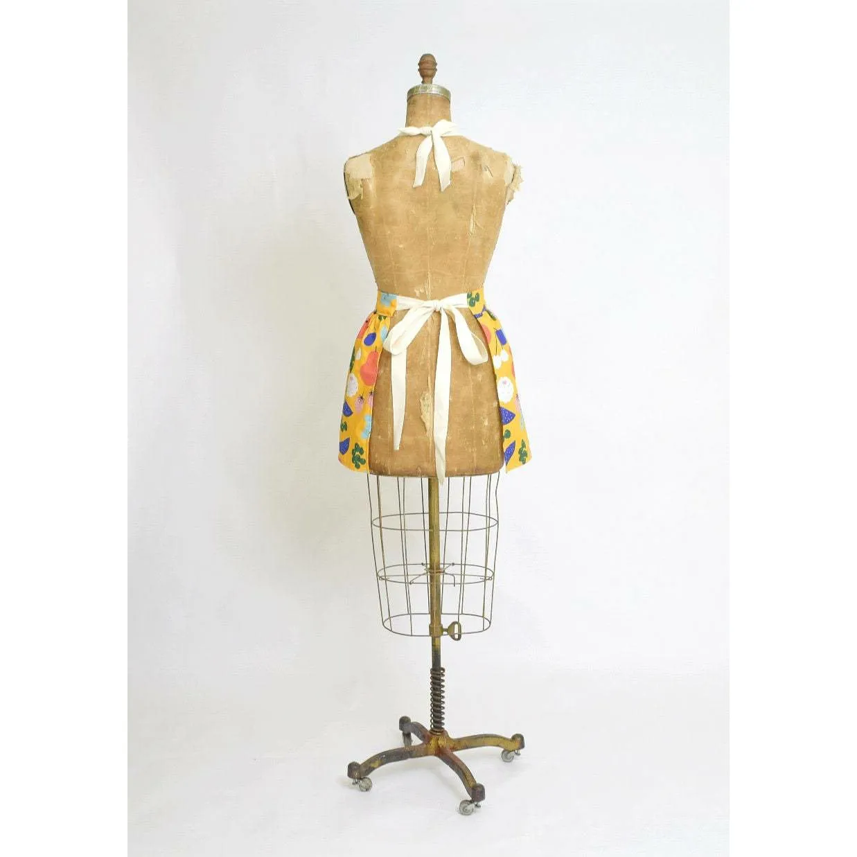 Retro Apron Yellow Fruits Print