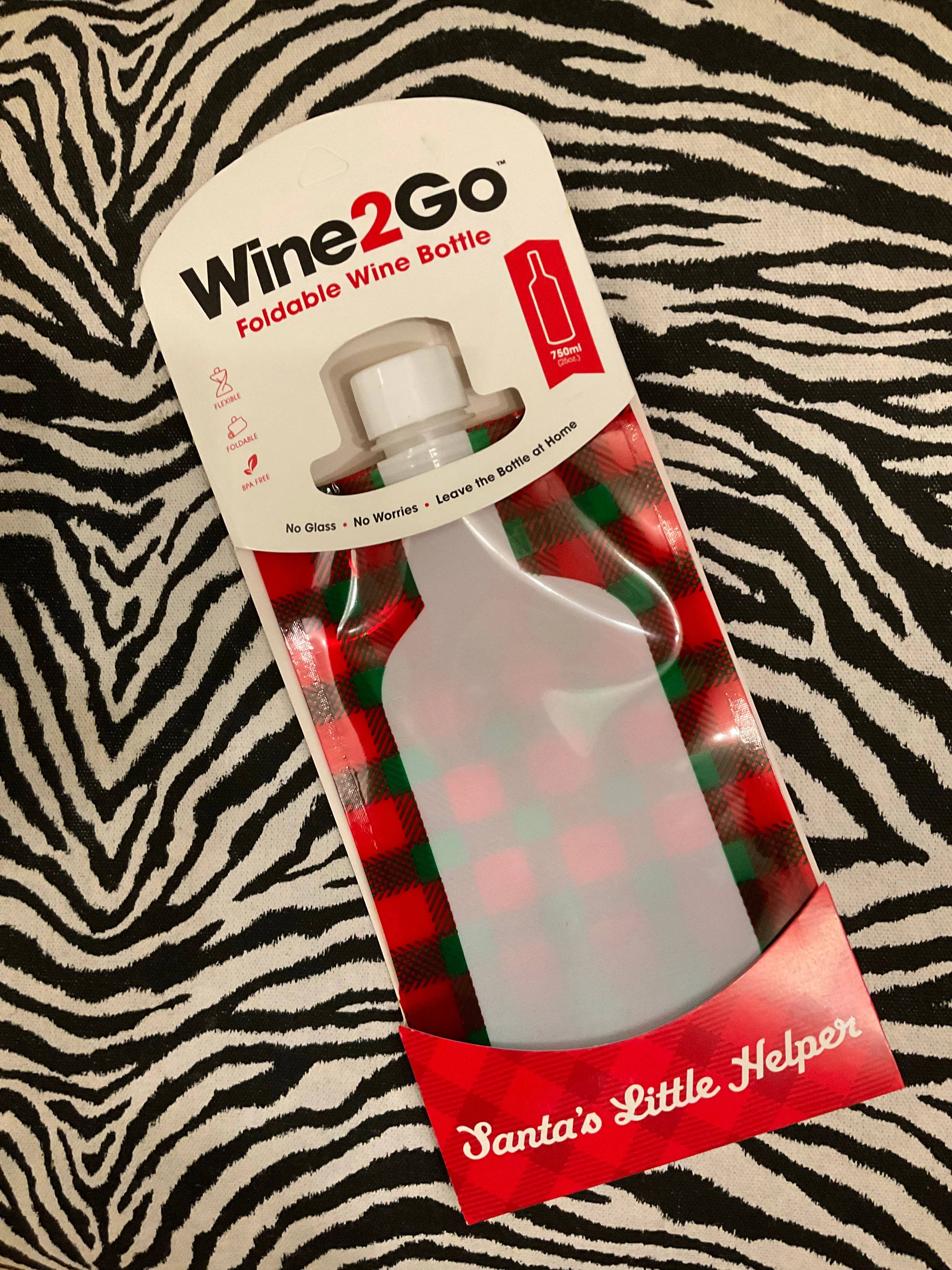 Santa's Little Helper Wine To Go Foldable Wine Bottles