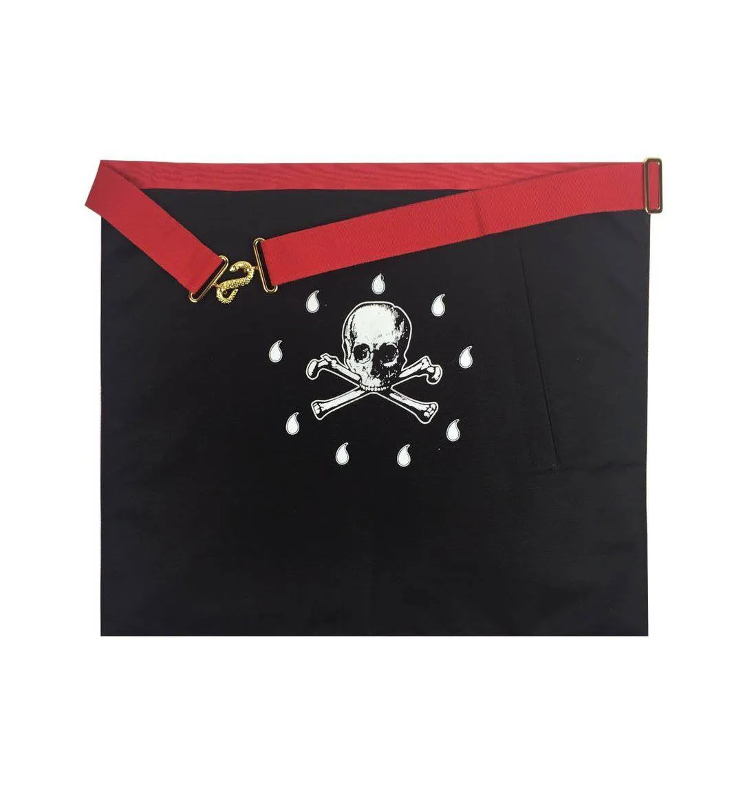 Senior Warden Scottish Rite Apron - Red Moire Gold Embroidery