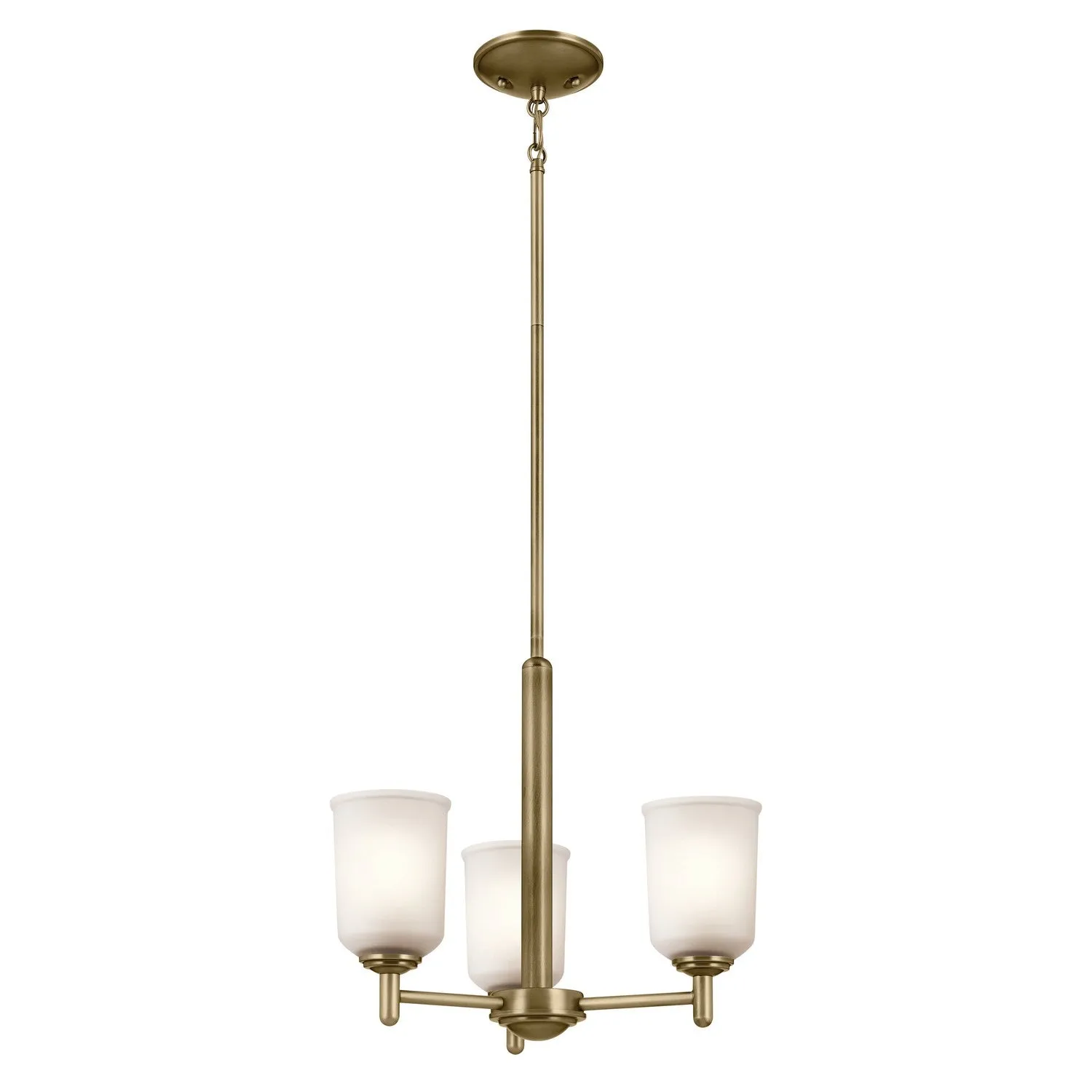 Shailene 3-Light Mini Chandelier in Natural Brass