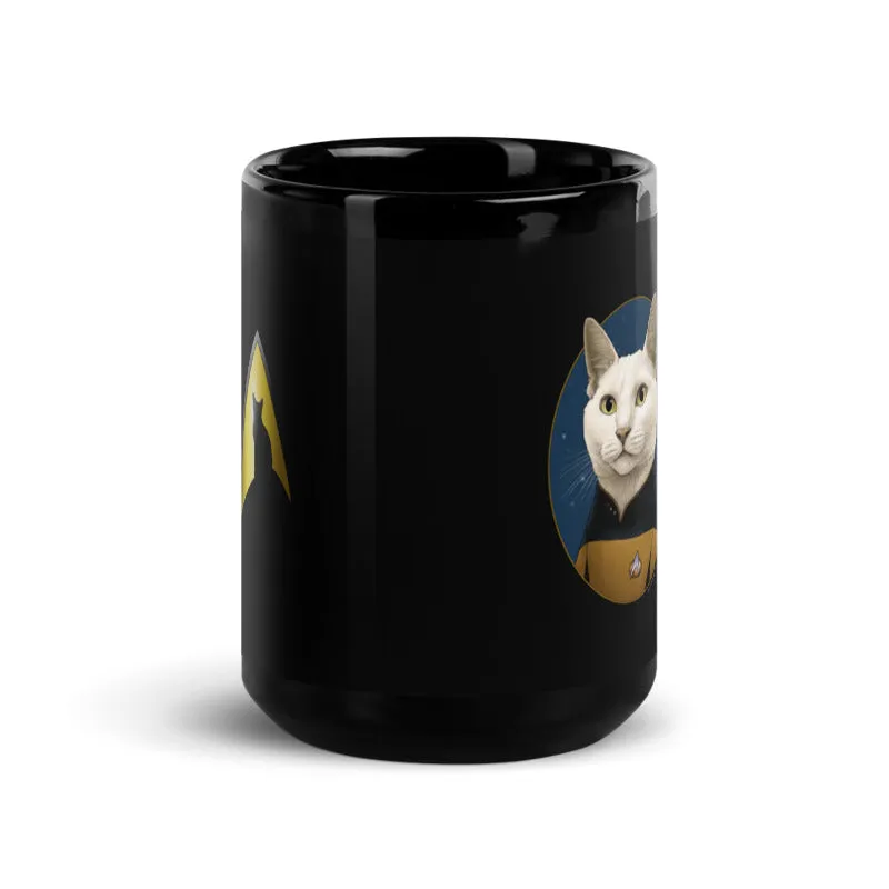 Star Trek: The Next Generation Data Cat Portrait Black Mug