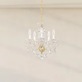 Sterling 5 Light Gold Chandelier with Clear Heritage Crystals