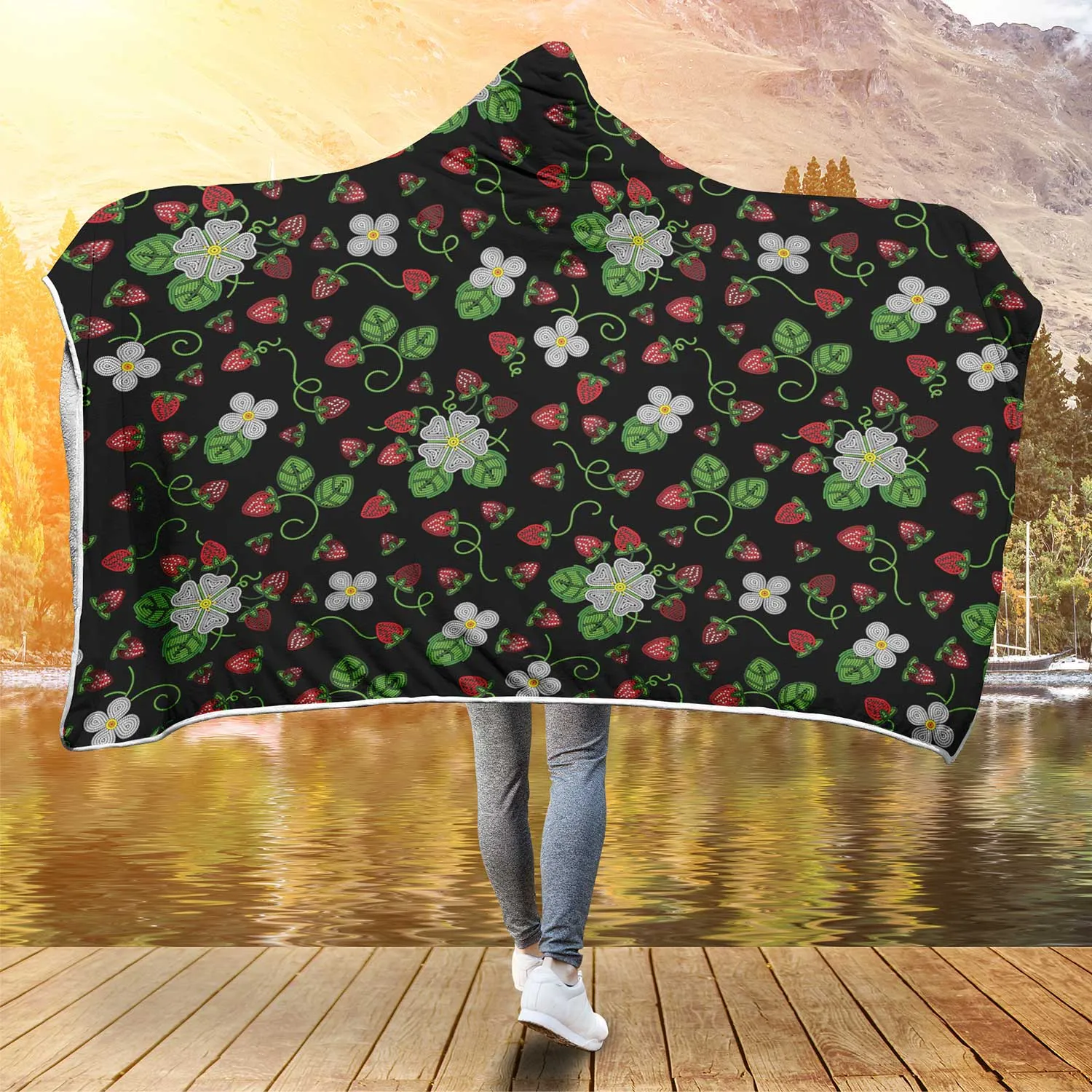 Strawberry Dreams Midnight Hooded Blanket