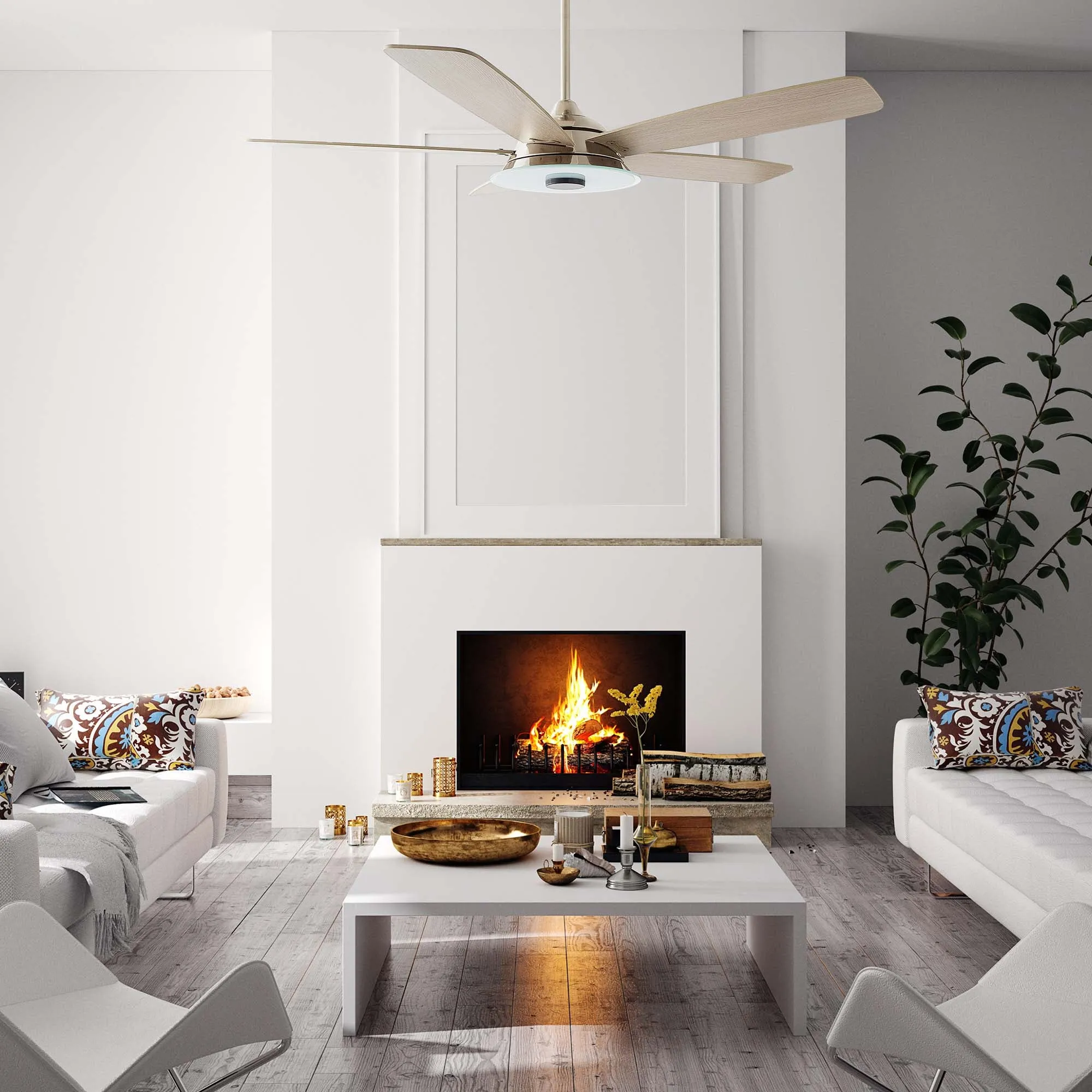 Striker Smart Ceiling Fan with LED Light and Remote Outdoor/Indoor 56"