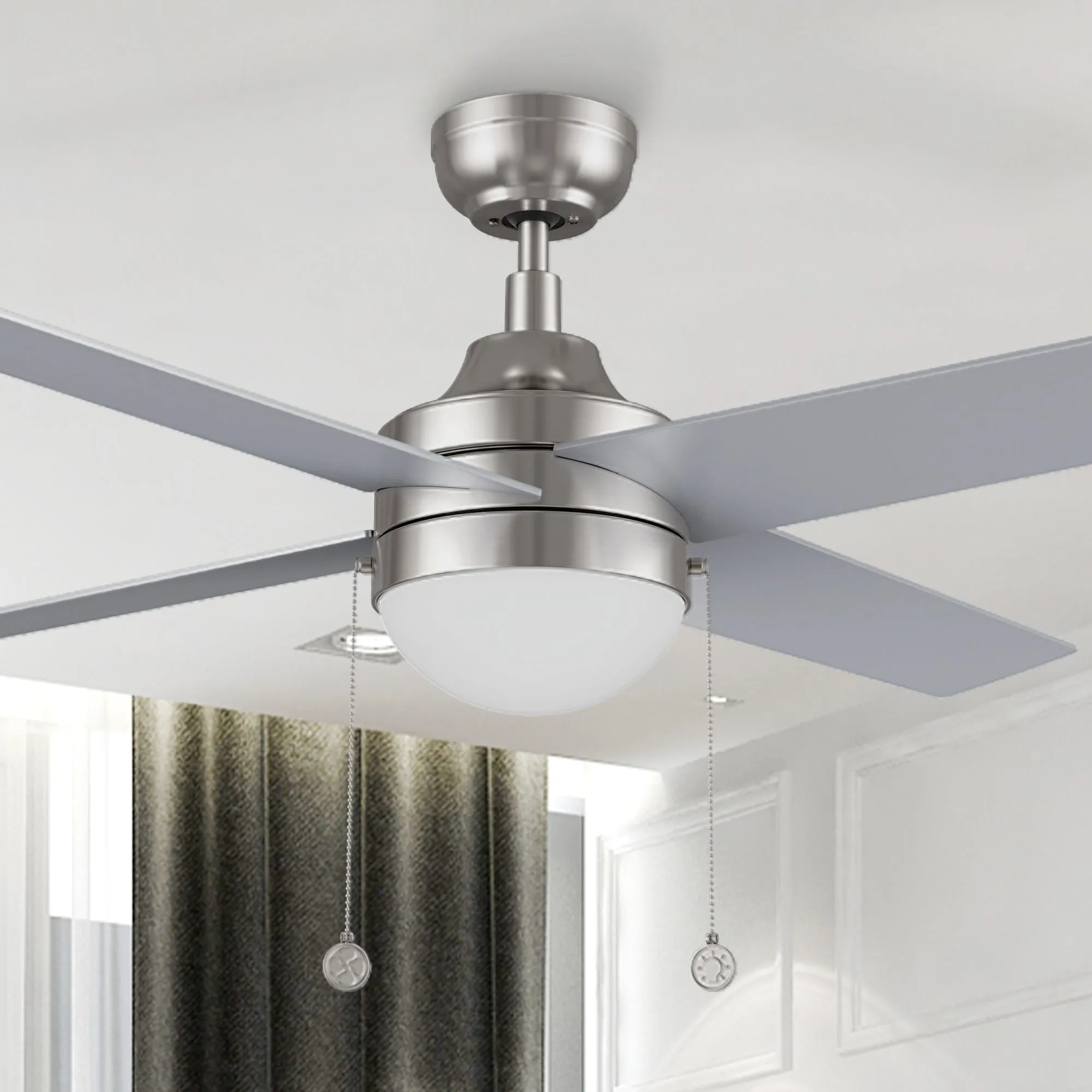 Sunalia 52 inch Ceiling Fan with LED Light and Pull Chain